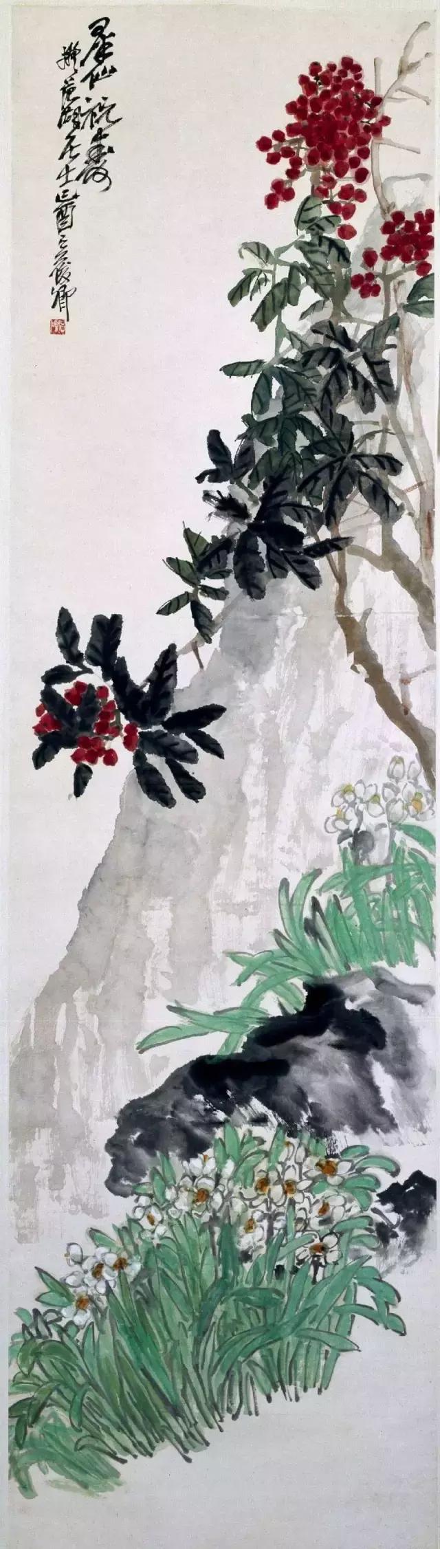 故宫收藏的著名山水国画,吴昌硕清供国画作品欣赏