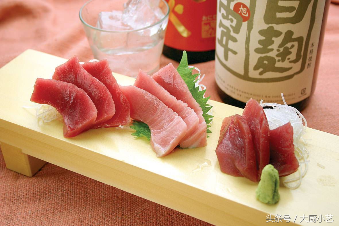 日本金枪鱼刺身生鱼片,真正的蓝鳍金枪鱼生鱼片