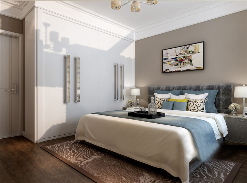 被优雅小资文化墙吸引，济南奥林逸城160平，简约三居室预算17万