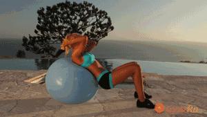 瑜伽球减肥瘦身孕妇专用,瑜伽球瘦身高级教程动图