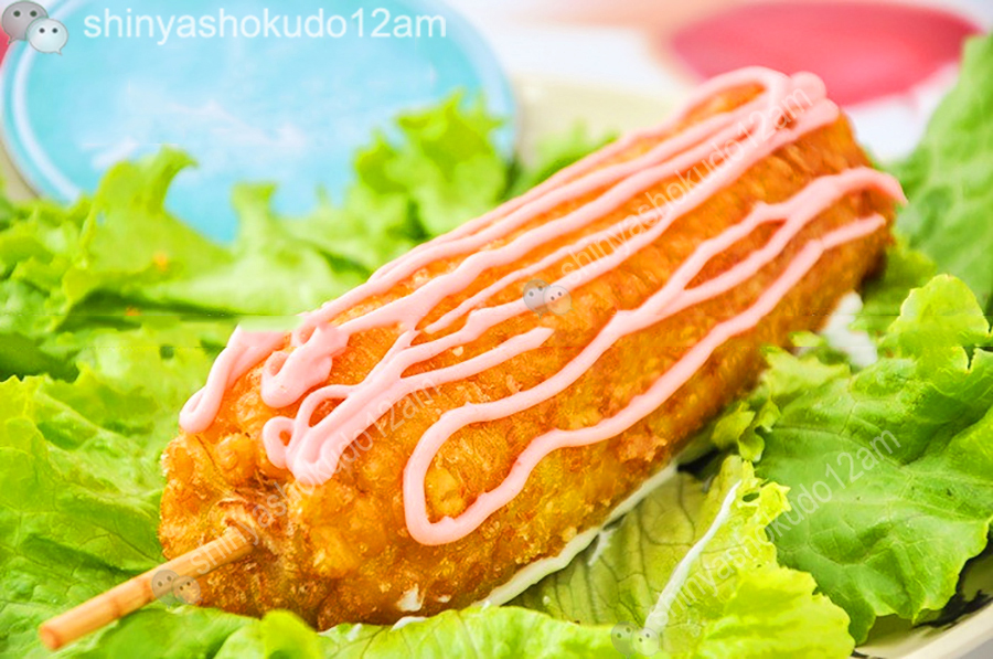 街头小吃玉米芝士,脆皮玉米香肠家常做法