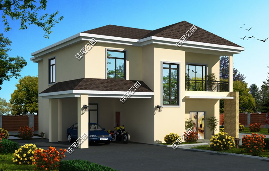 11x8米二层农村小别墅另带柴火房,农村自建房二层小别墅需要多少砖