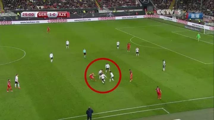 同样可以把球传到球门里，这样的德国队换上红色的衣服就是西班牙