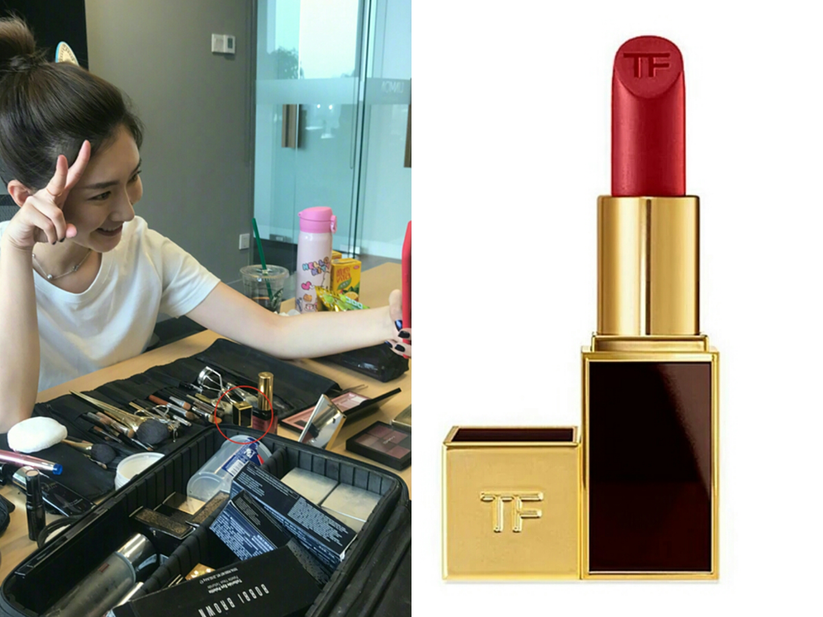 江疏影同款蓝色保温杯,江疏影机场保温杯喝水