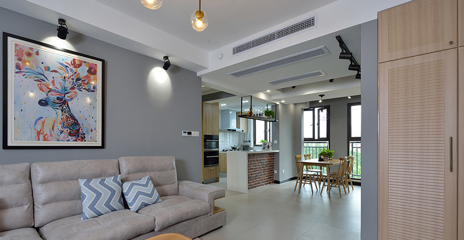 双宋结婚新房如果这样装~上海高桥新城89㎡北欧实景,隐形门亮了