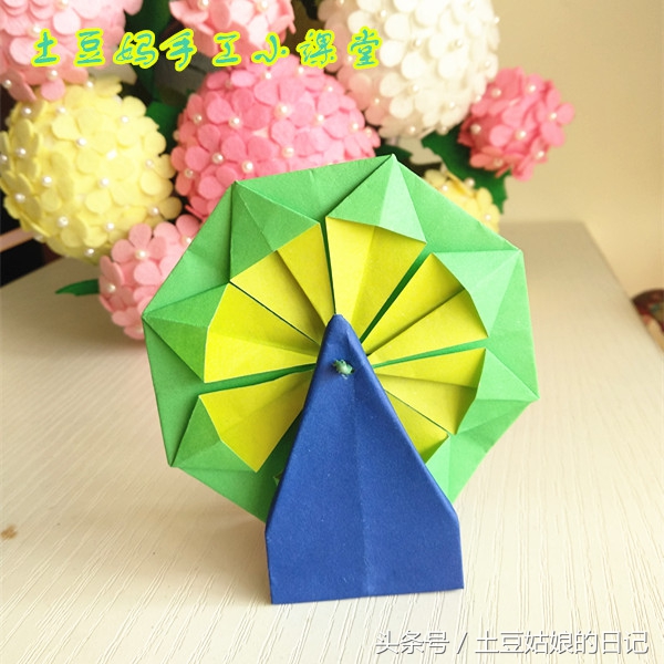 正方形纸折摩天轮,简单折游乐园摩天轮