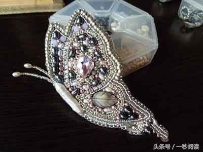 淡水珍珠串珠蝴蝶,羽毛串珠珍珠胸针