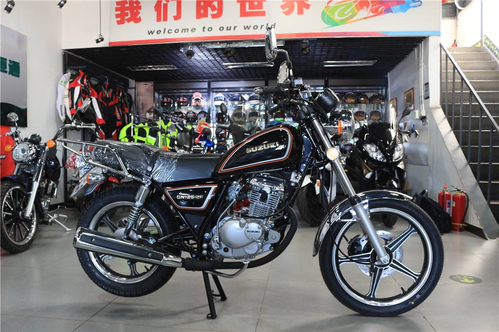 全新豪爵铃木gn125进口发动机,豪爵铃木gn125太子摩托车图片