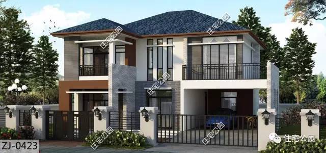 10米x11米现代别墅一层,17*10二层现代简约别墅