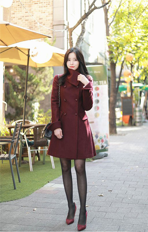 冬天长款大衣穿搭女2020高级感,韩版中长款大衣怎么搭配