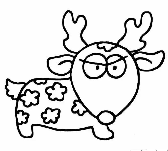 圣诞驯鹿画画简单又好看,驯鹿简笔画圣诞手工