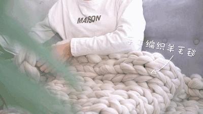 羊绒羊毛针织毯,手织羊绒毯