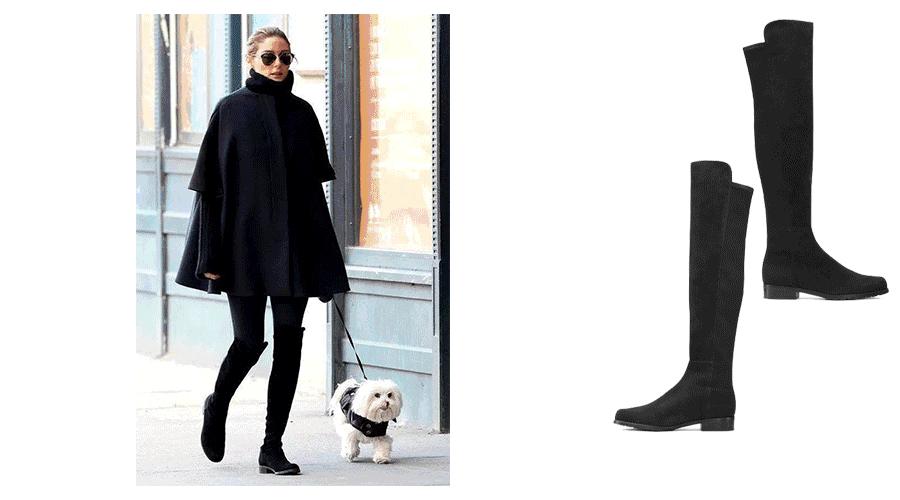 靴子长筒靴过膝搭配,过膝超长靴子穿搭