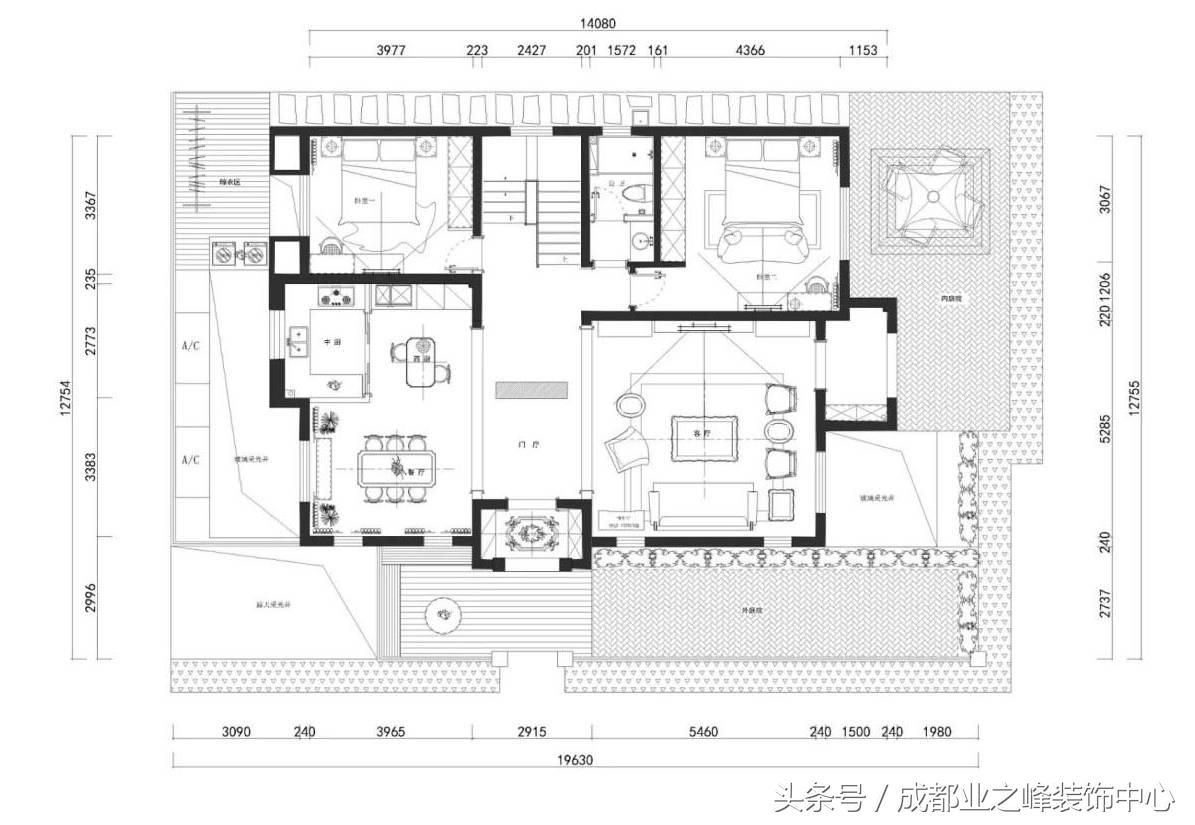 派克公馆复式,美式联排别墅地下室