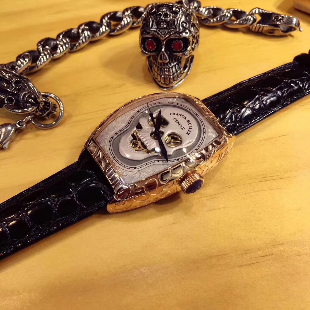 法兰克穆勒7500彩字玫瑰金腕表,法兰克穆勒经典酒桶手表