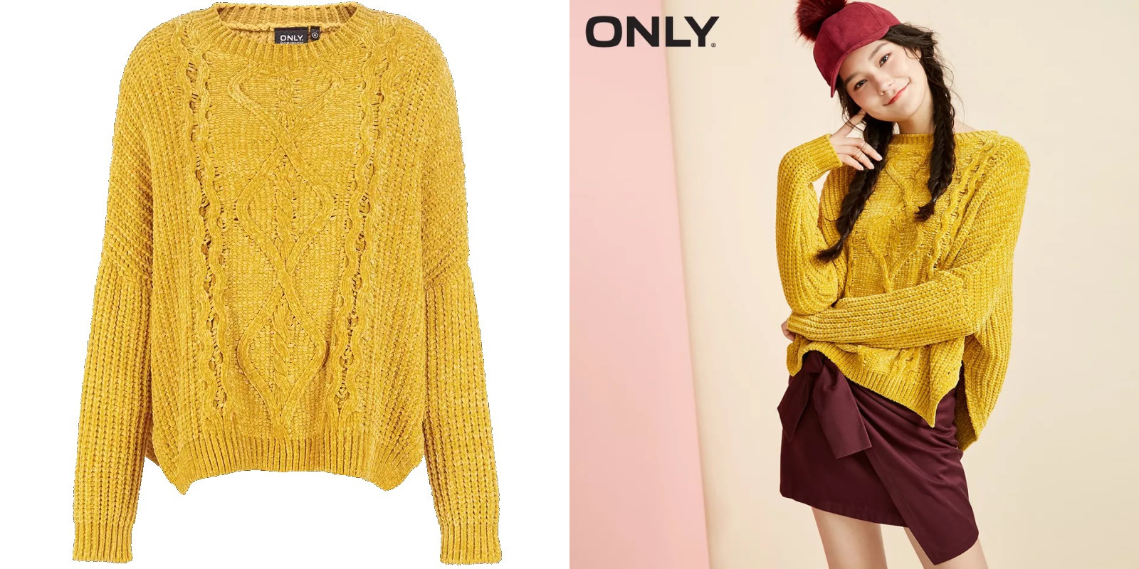 粗棒针毛衣宽松慵懒风搭配,拯救圆领粗针织毛衣穿搭