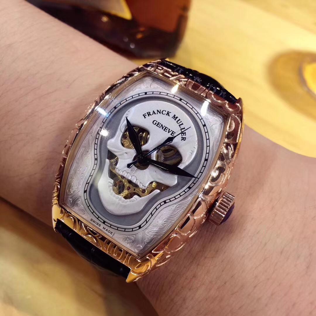 法兰克穆勒7500彩字玫瑰金腕表,法兰克穆勒经典酒桶手表