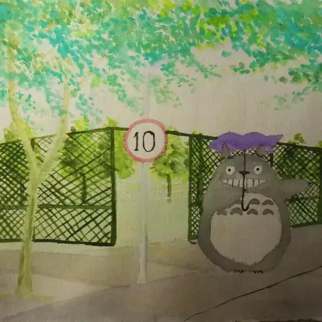 历城二中美术作品,手绘印象城市