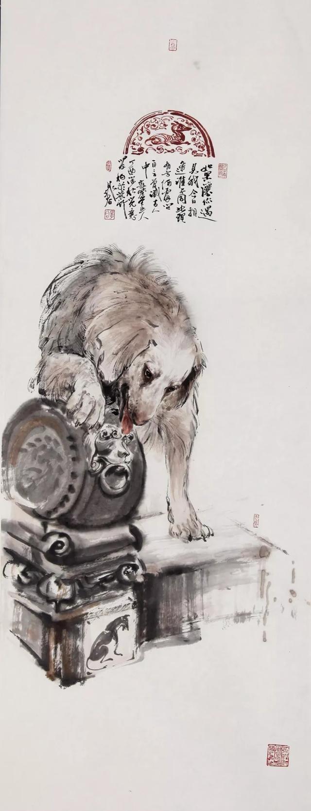 画十二生肖里的狗,晁谷画猫