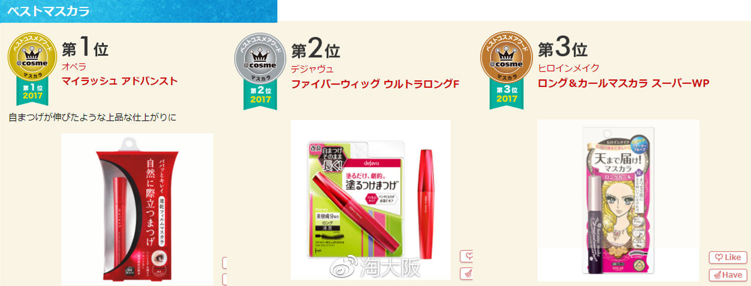 第一名竟然不是Dior，快跟着cosme买买买