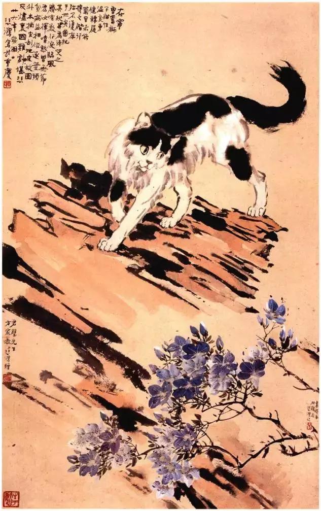 徐悲鸿画猫作品欣赏,徐悲鸿画马谁画鸡