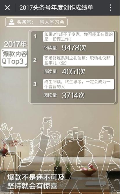 慧人头条号2017成绩单：击败同领域88%作者，感谢6240名粉丝支持