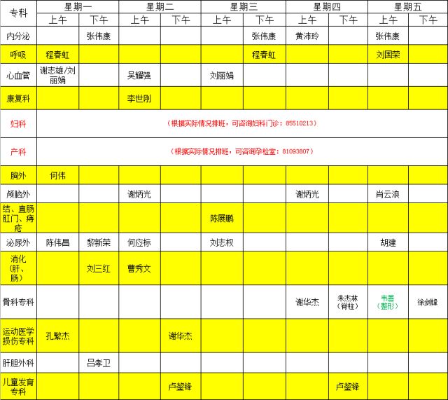 快收藏，大沥公立医院专家门诊时间表都在这里啦！