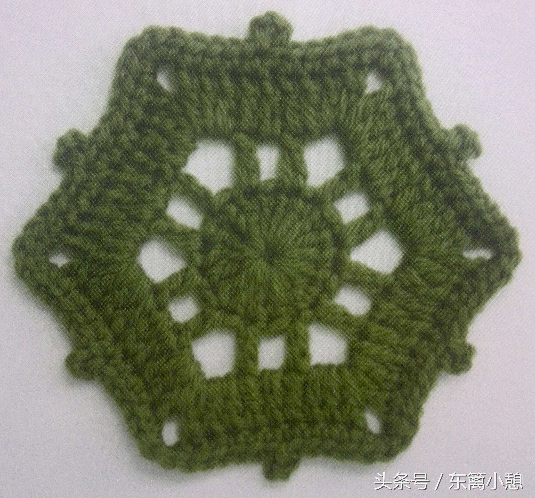 六边形花片钩针图解,钩针三角花样教程