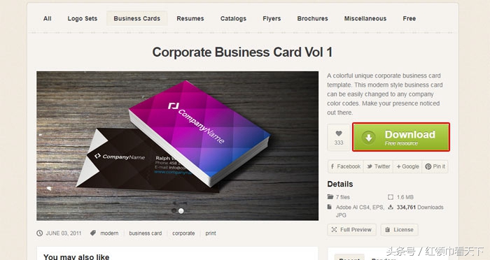Mark，外国网站Pixeden提供免费简历、名片、包装设计等素材