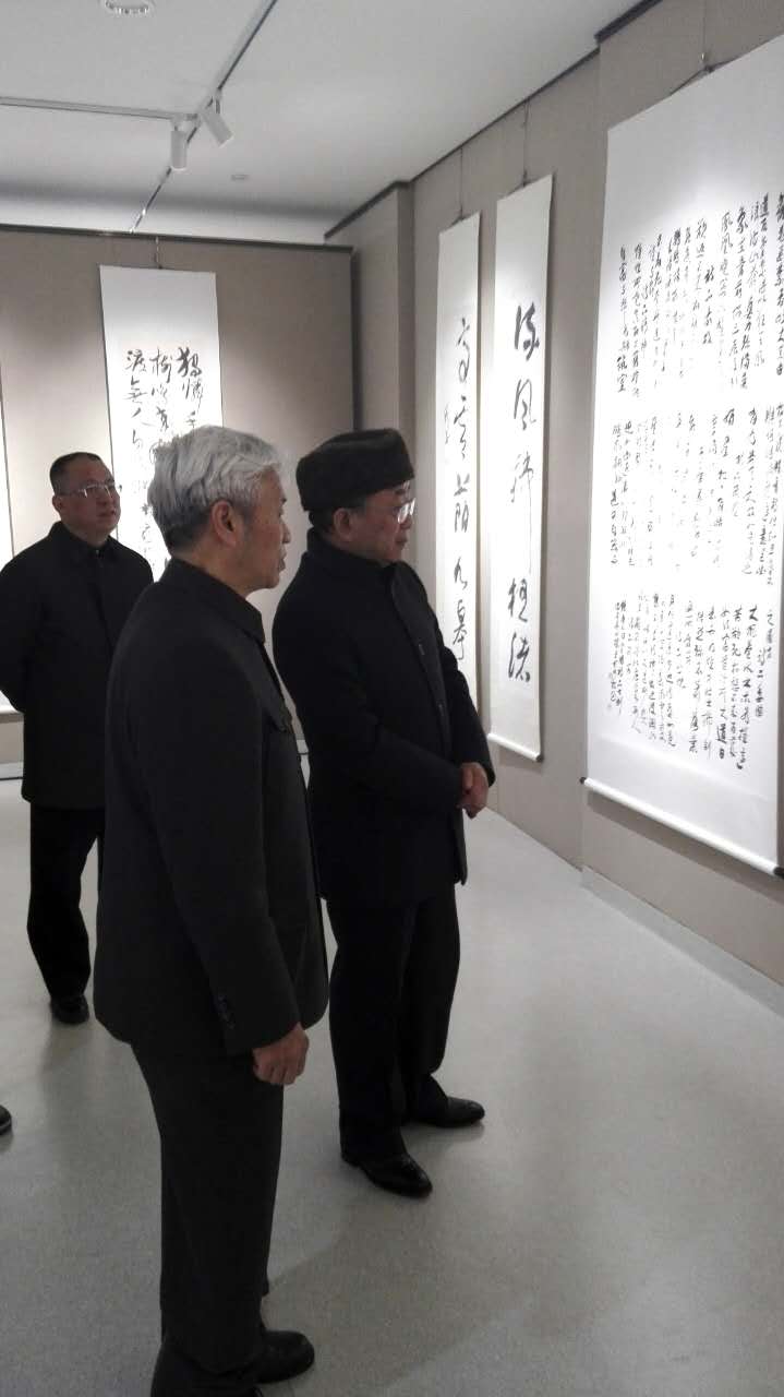 韩煜书法展在中国,韩煜和他的书法创作团队