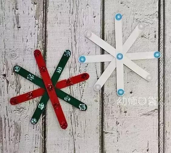 幼儿园废旧纸箱走廊环创吊饰双面,用废旧物品做关于冬天的手工吊饰