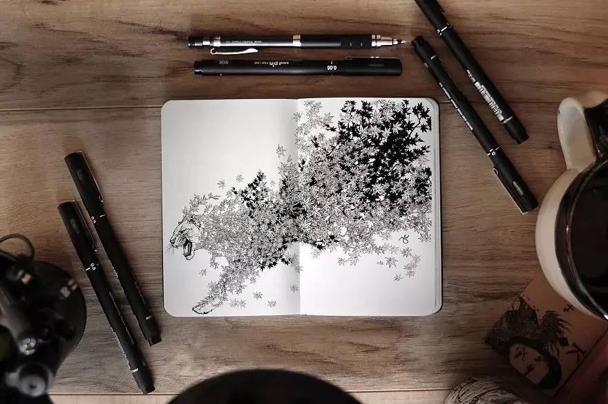 一支樱花针管笔就可以画出一幅惊世作品，厉害了我的哥