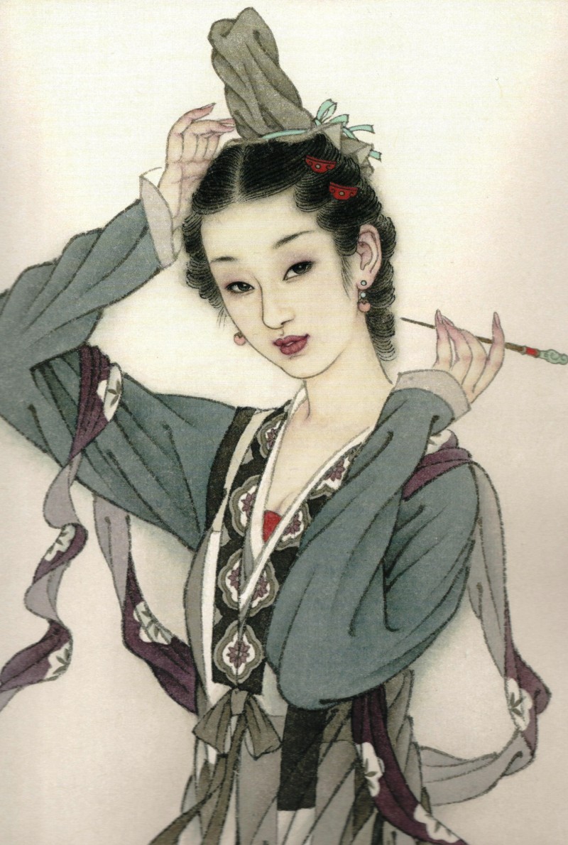 国画名家杨淑涛工笔仕女画欣赏,赵国经工笔仕女画作品欣赏