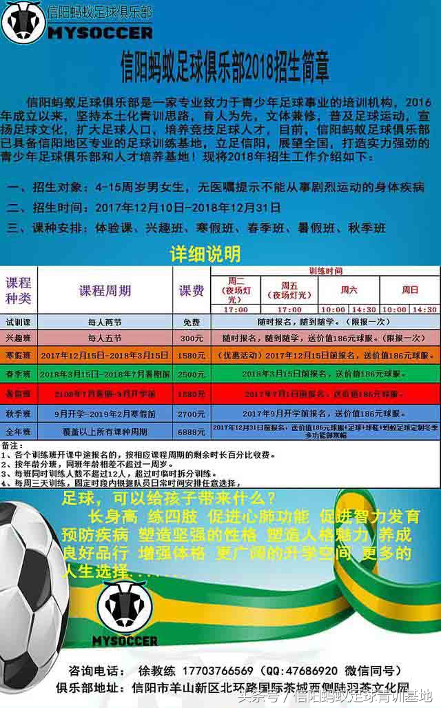 信阳蚂蚁足球俱乐部假日足球赛,信阳蚂蚁足球俱乐部青训班