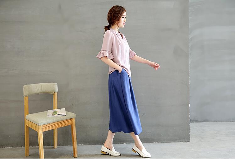 散发强大女神气场，让人过目不忘的棉麻立领中长裙套装