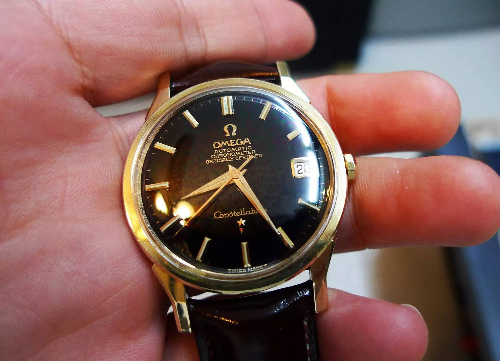 欧米茄星座双鹰2003款黑面,欧米茄古董表鉴别