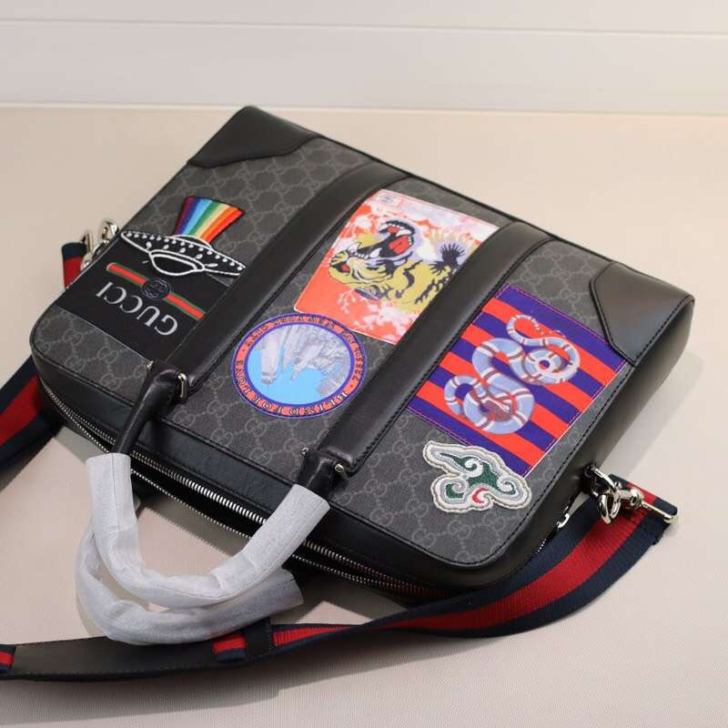 gucci公文包帆布的好还是皮的好,gucci古驰男士印花手提包