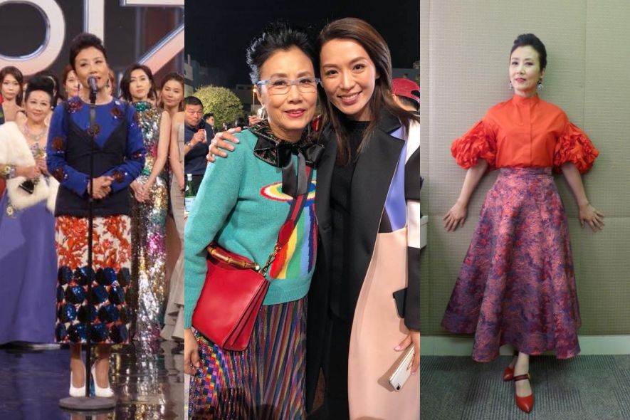 汪明荃不老女神一字肩上衣减龄,汪明荃70岁冬季穿搭