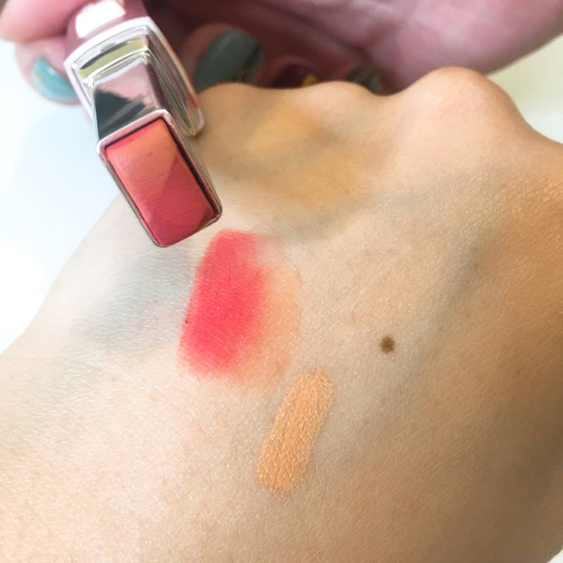 兰芝咬唇妆口红试色,兰芝双色唇膏