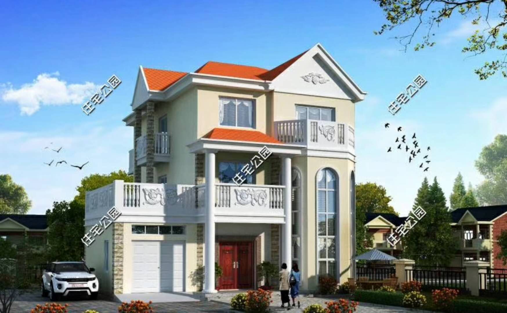 农村用树脂瓦盖房的效果图,现在农村盖房怎么设计