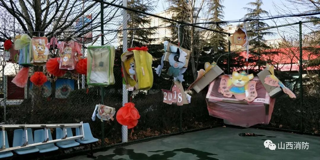 部队自制元宵节花灯,消防花灯