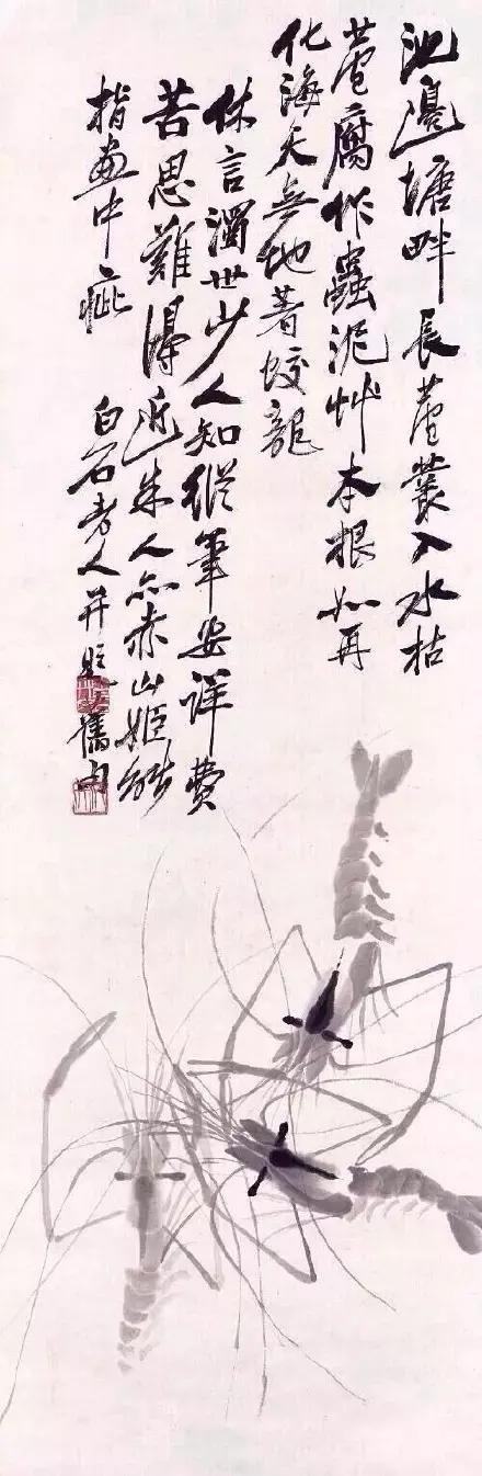 齐白石画虾的6只虾,画虾齐白石虾的画法步骤