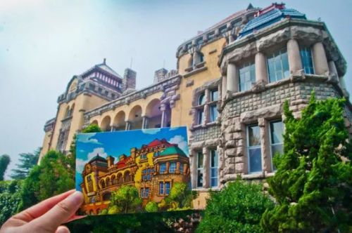 青岛一张永不过时的明信片,青岛美丽风光明信片