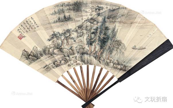 扇面作品65幅扇子拍卖价格,清代十三行檀香折扇拍卖价格