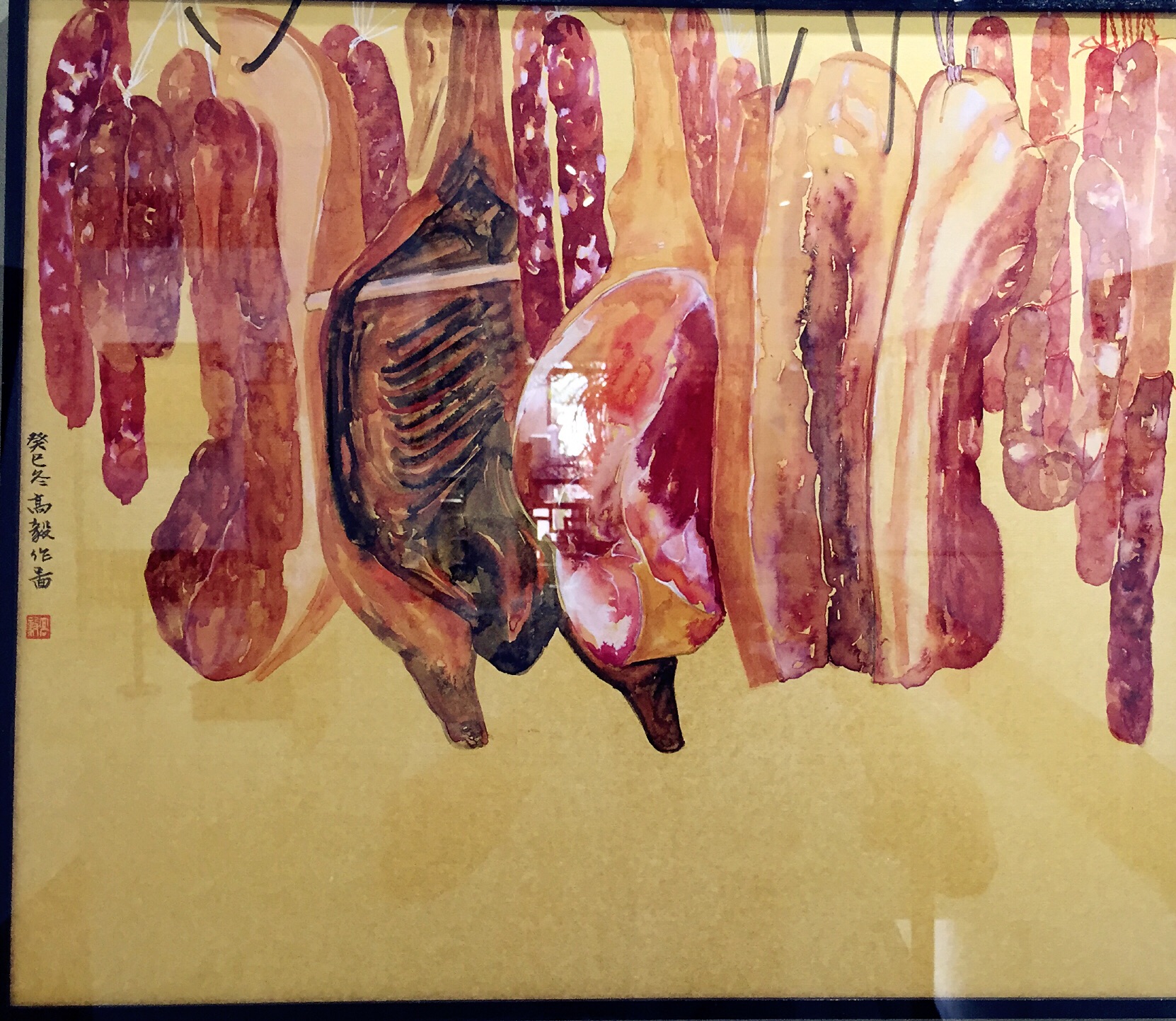 涨姿势了，从没见过---国画版的火锅和配菜，香流四溢