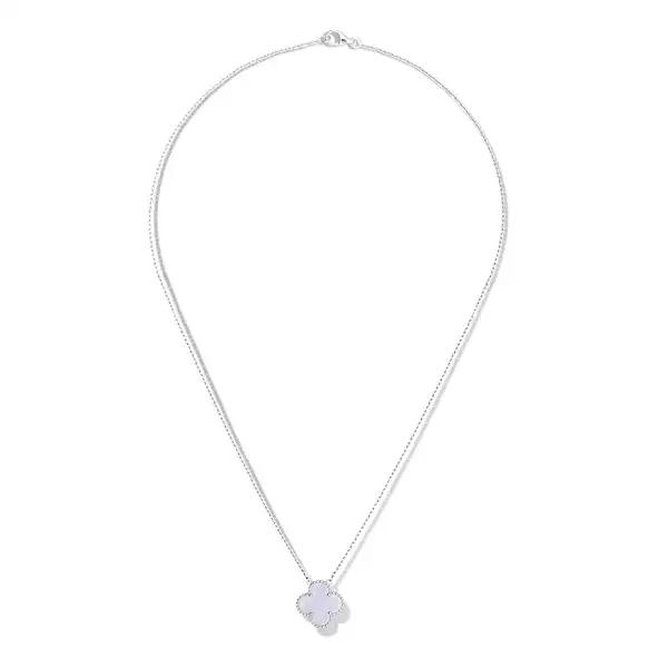 vca四叶草带钻项链系列,vca梵克雅宝四叶草项链