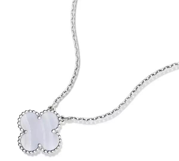 vca四叶草带钻项链系列,vca梵克雅宝四叶草项链