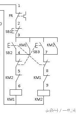 电工电机正反转线路图讲解,电工实操电机正反转实物接线图