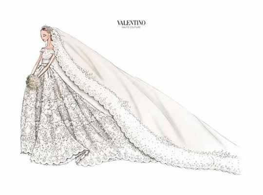 valentinogaravan官方手稿,valentino品牌红色礼服