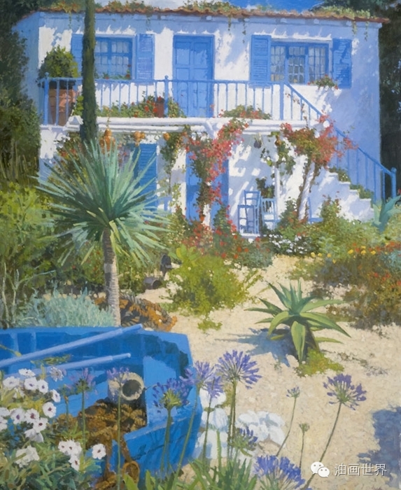 禅意山水意境油画,浓郁诗意的风景油画